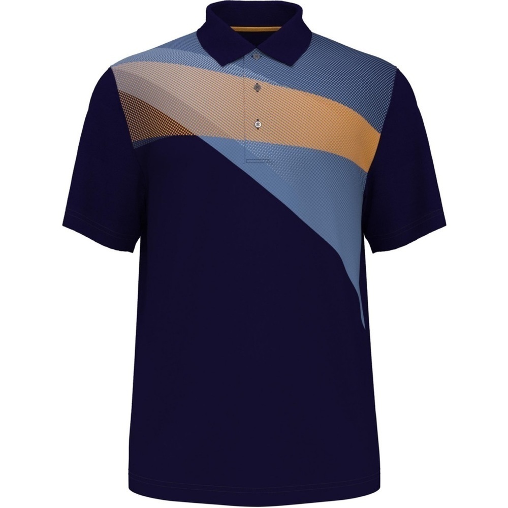PGA TOUR Big Boys Short Sleeve Shadow Asymmetric Print Polo Shirt XL 18/20